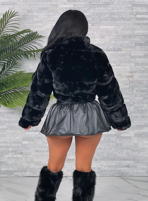 ALL OVER ZIP UP FUR JACKET